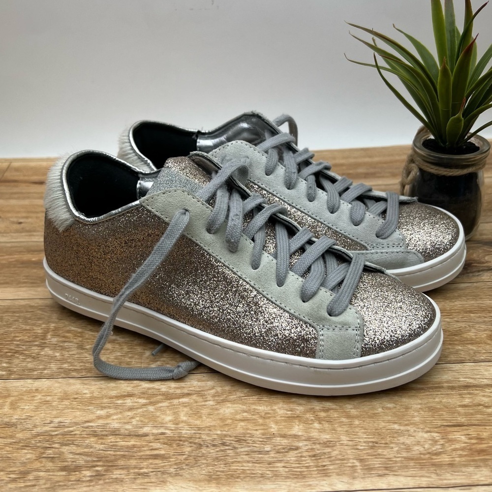 P448 John Genuine Calf Hair Glitter Sneaker sz 6